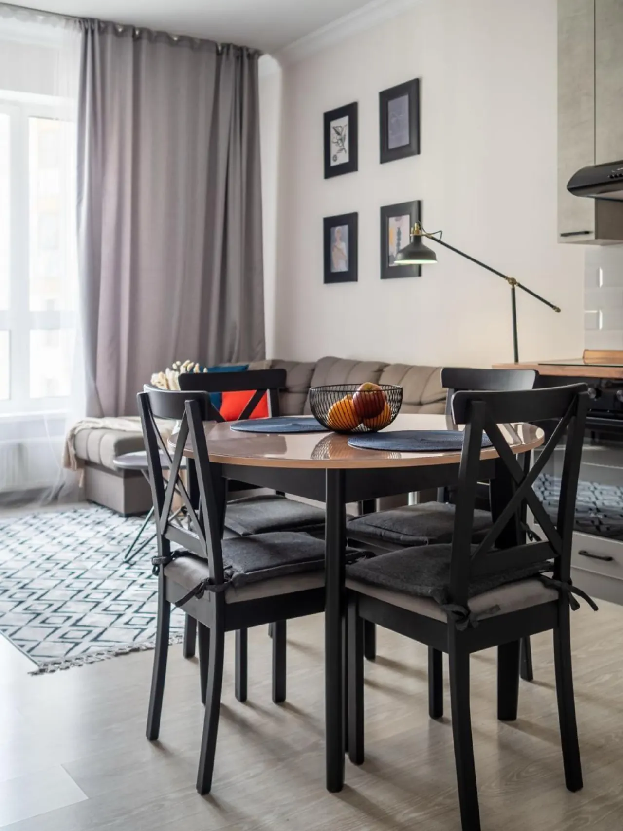 Dining chairs and open living area