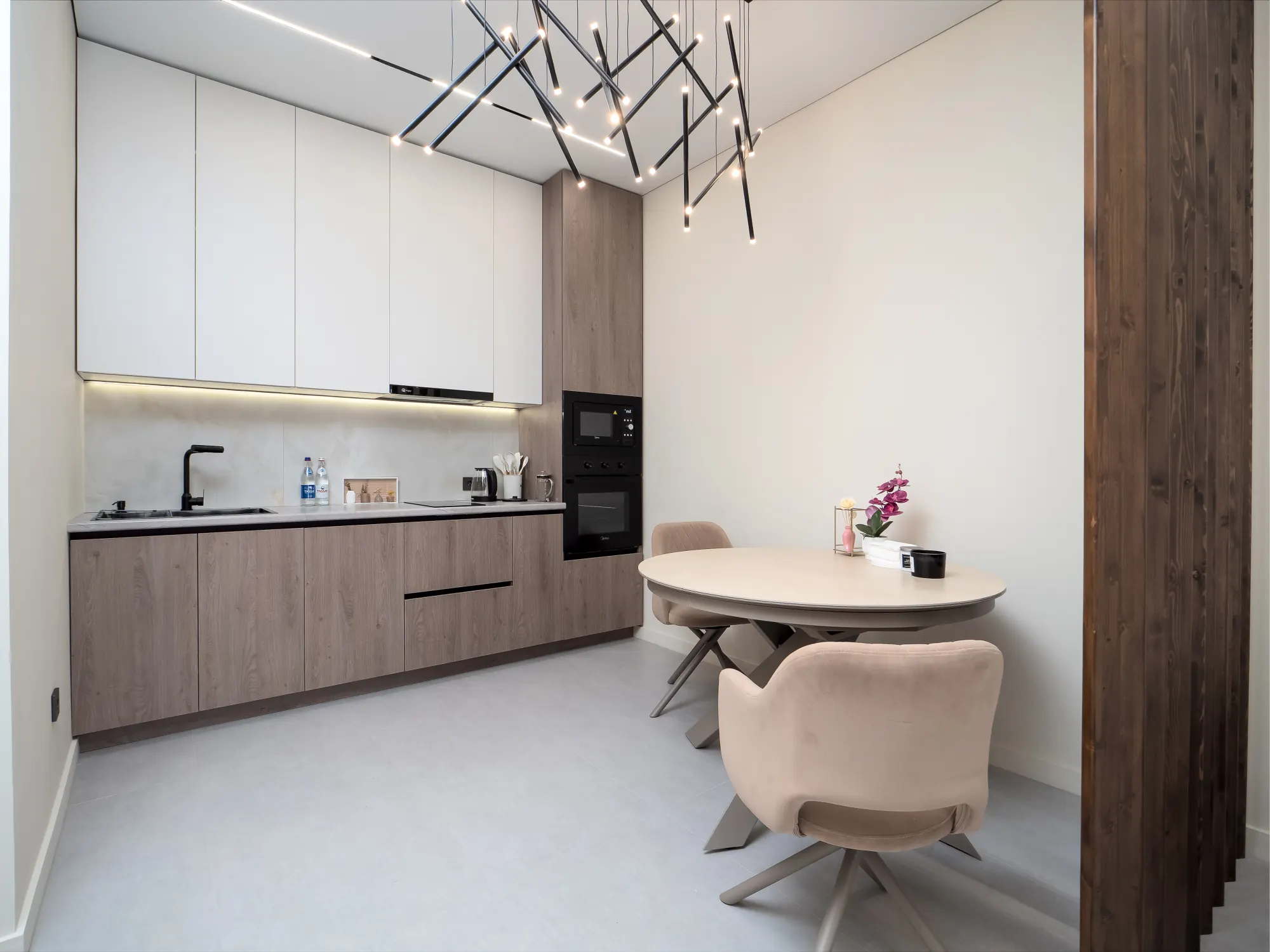 Kitchen with dining table for two